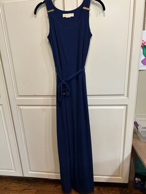 MICHAEL Michael Kors Navy Sleeveless Maxi Dress with Belt